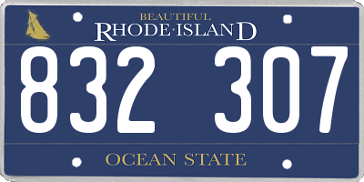 RI license plate 832307