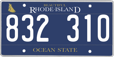 RI license plate 832310