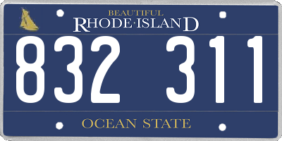 RI license plate 832311