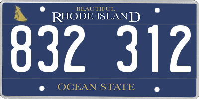 RI license plate 832312