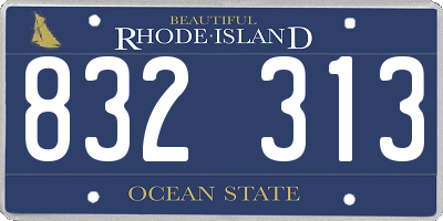 RI license plate 832313