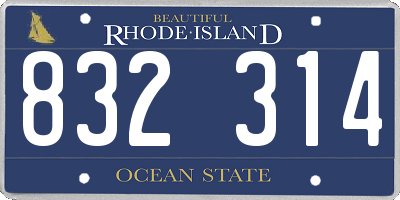 RI license plate 832314