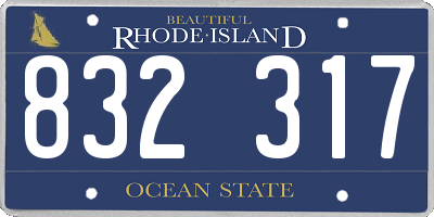 RI license plate 832317