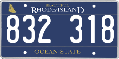 RI license plate 832318