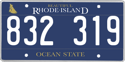 RI license plate 832319