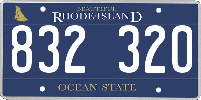 RI license plate 832320