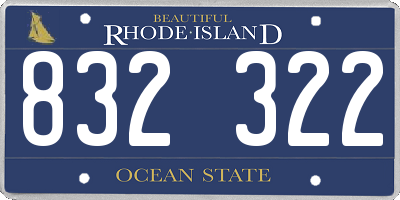 RI license plate 832322