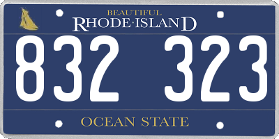 RI license plate 832323