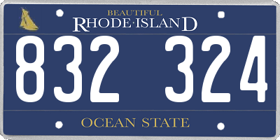 RI license plate 832324