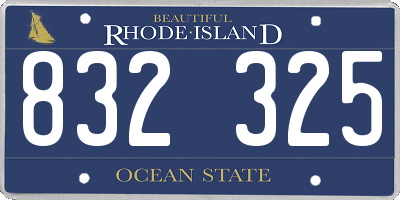 RI license plate 832325