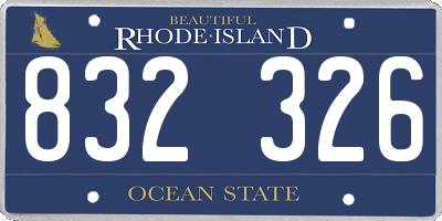 RI license plate 832326
