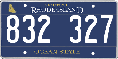 RI license plate 832327