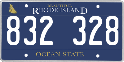 RI license plate 832328