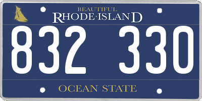 RI license plate 832330