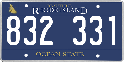 RI license plate 832331