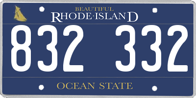 RI license plate 832332