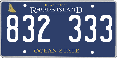 RI license plate 832333