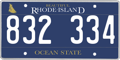 RI license plate 832334