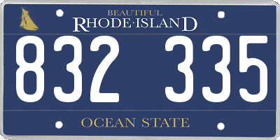 RI license plate 832335