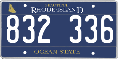 RI license plate 832336