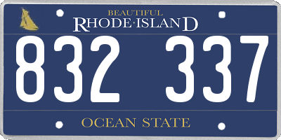 RI license plate 832337