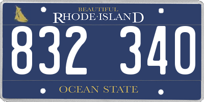 RI license plate 832340