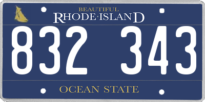 RI license plate 832343