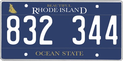 RI license plate 832344