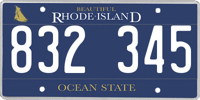 RI license plate 832345
