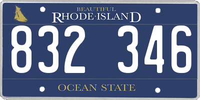 RI license plate 832346