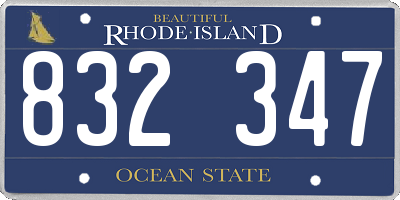 RI license plate 832347