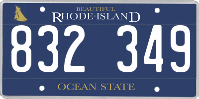RI license plate 832349