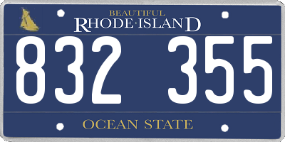RI license plate 832355