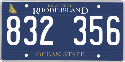 RI license plate 832356