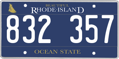 RI license plate 832357