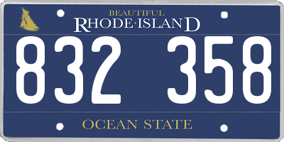 RI license plate 832358