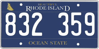 RI license plate 832359