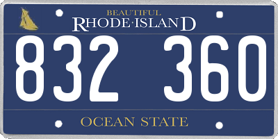 RI license plate 832360