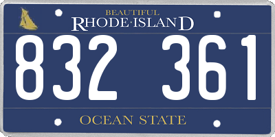 RI license plate 832361