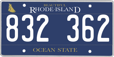 RI license plate 832362