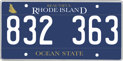 RI license plate 832363