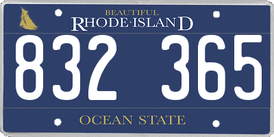 RI license plate 832365