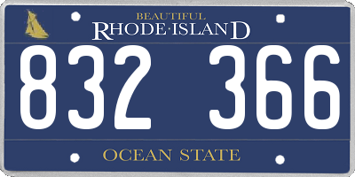 RI license plate 832366