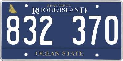 RI license plate 832370
