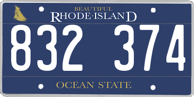 RI license plate 832374