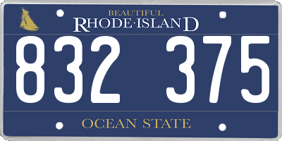 RI license plate 832375