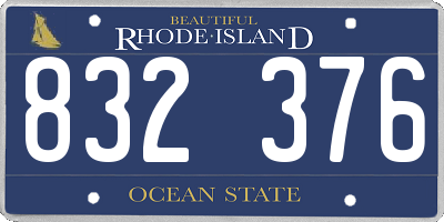 RI license plate 832376