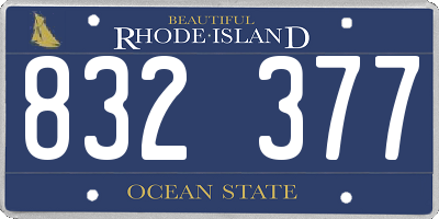 RI license plate 832377