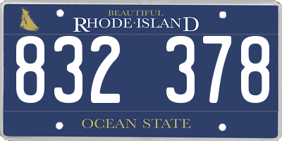 RI license plate 832378