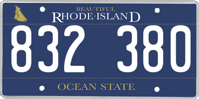RI license plate 832380